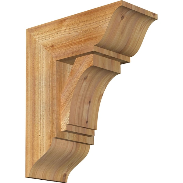 Ekena Millwork Imperial Traditional Rough Sawn Bracket w/ Offset Brace, Western Red Cedar, 8"W x 18"D x 22"H BKT0806X18X22IMP01RWR - main